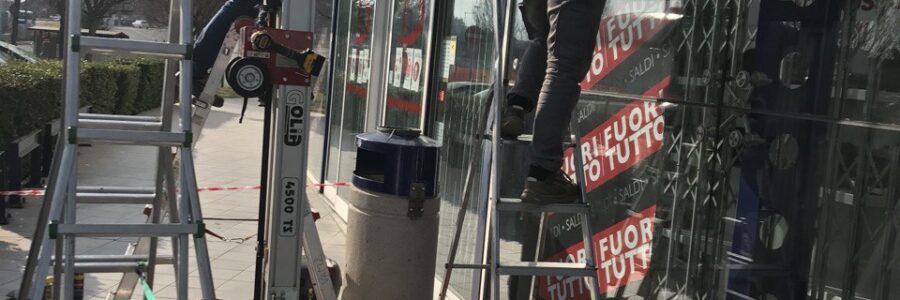 Pensiline in vetro con tiranti in acciaio - Vetreria Artigiana Martuzzi